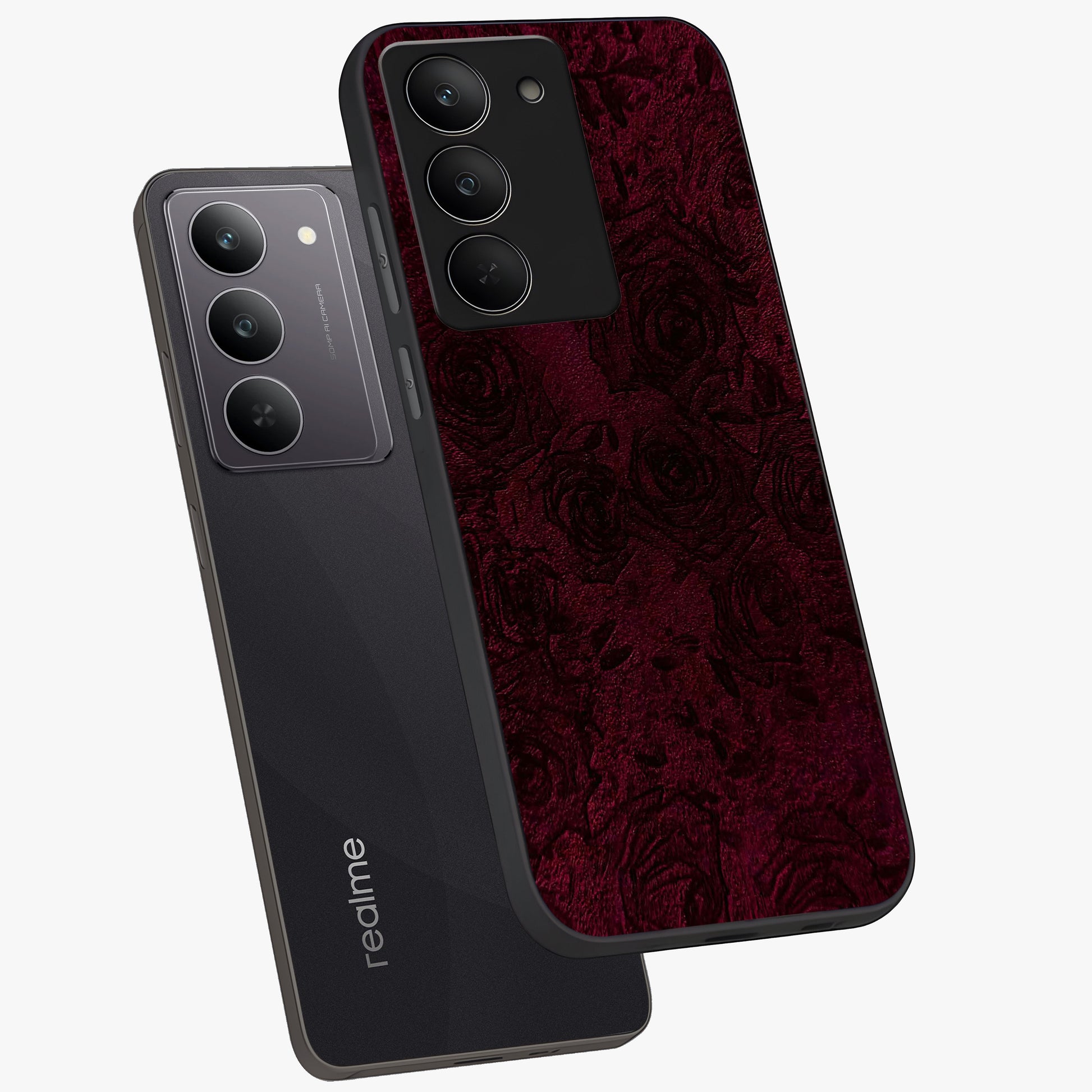 Crimson Fade Flow Glass Case displayed in angled mockup highlighting smooth gradient design with modern aesthetic style.