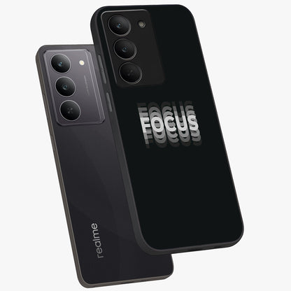 Focus Mode On Glass Case displayed in angled mockup highlighting clean minimal text artwork with modern aesthetic style.