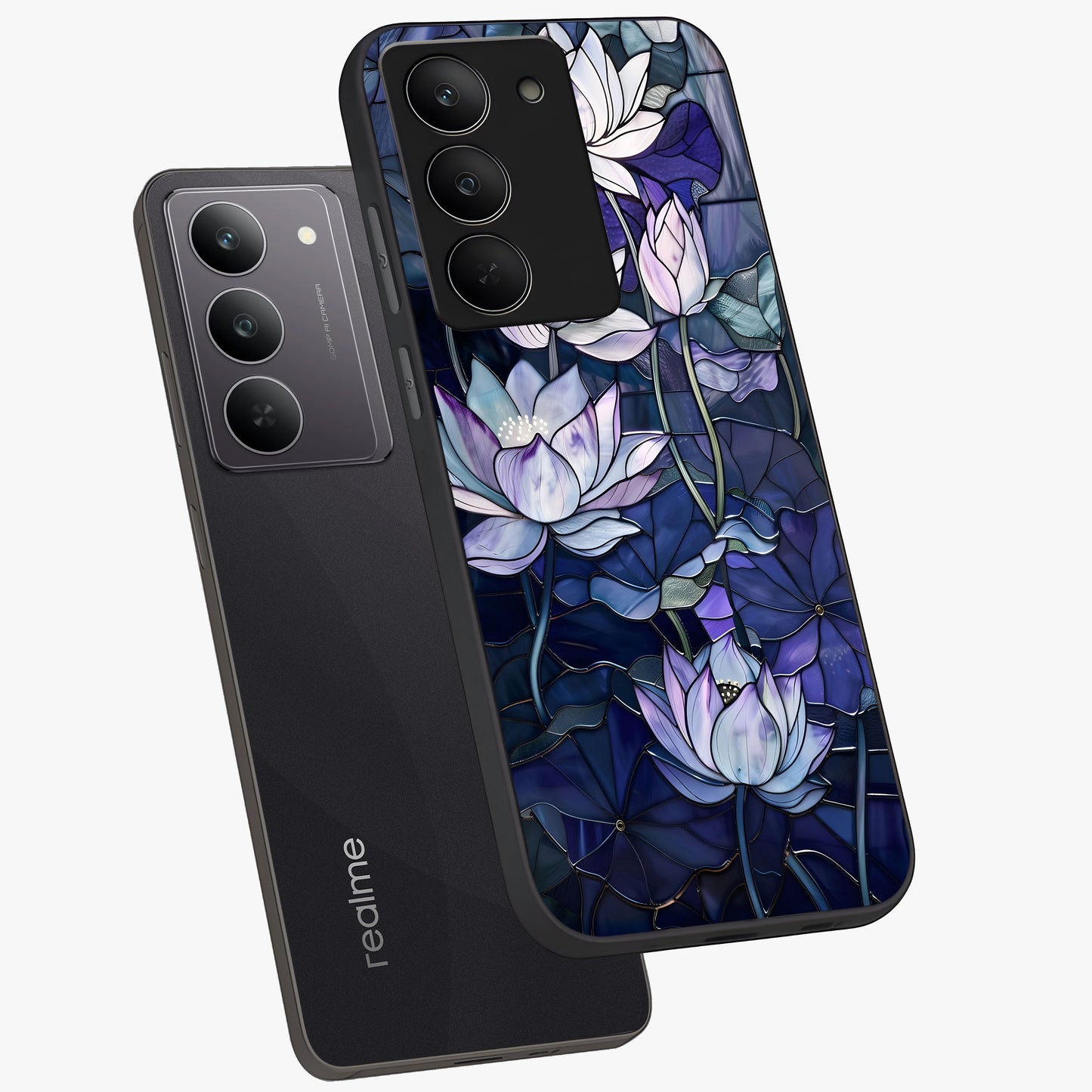 Gloss Petal Rush Glass Case displayed in angled mockup highlighting vibrant petal design with elegant floral aesthetic.