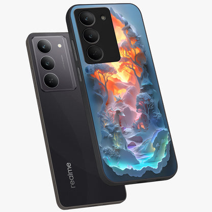 Glow Forest Portal Glass Case displayed in angled mockup highlighting mystical forest design with magical glowing aesthetic.