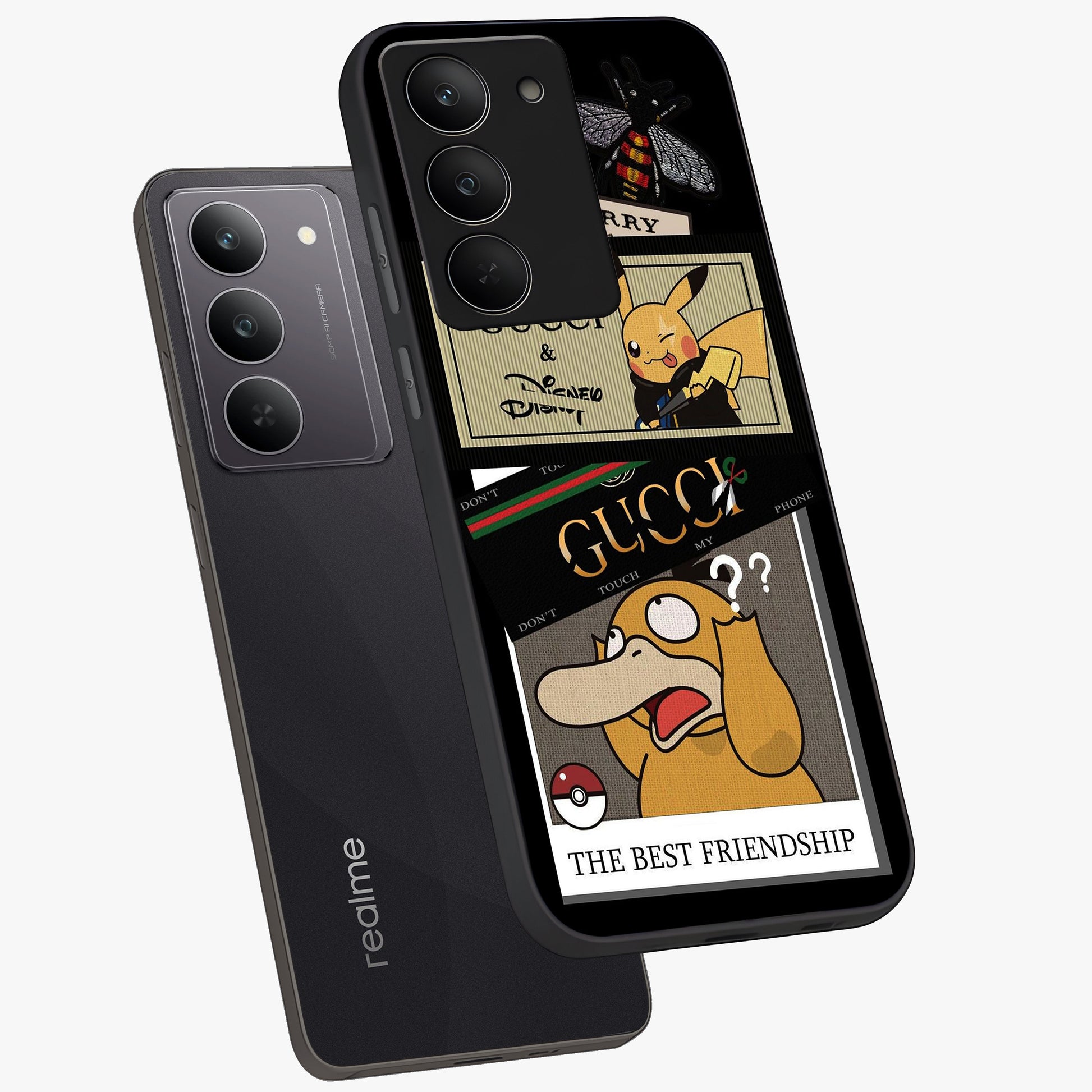 Gucci Play Mashup Glass Case displayed in angled mockup highlighting stylish fashion mashup design with bold aesthetic.
