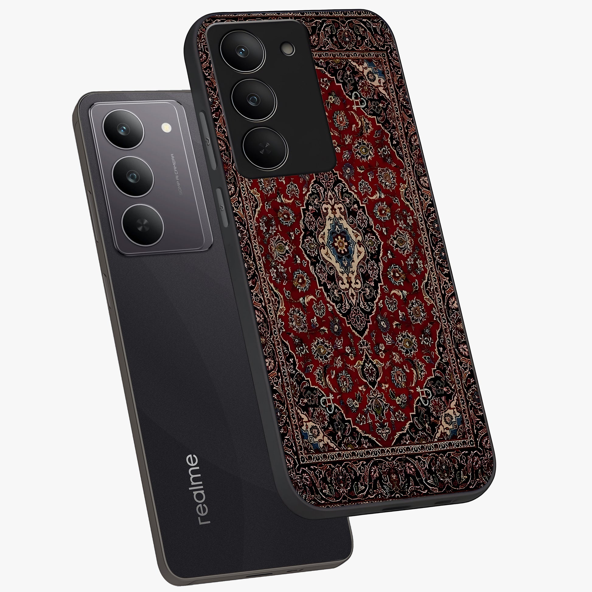 Heritage Carpet Royale Glass Case displayed in angled mockup highlighting intricate royal carpet design with heritage aesthetic.