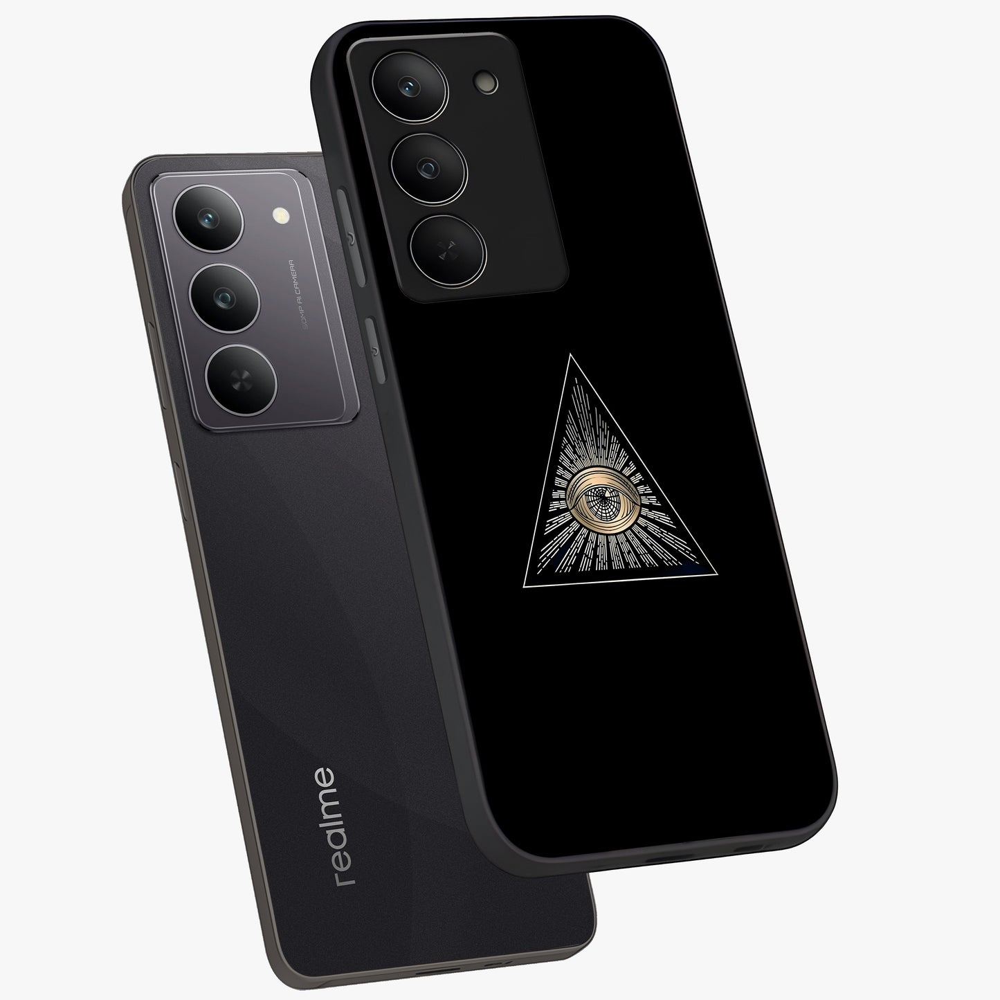 Illuminati Evil Glass Case displayed in angled mockup highlighting dark occult inspired design with bold aesthetic style.