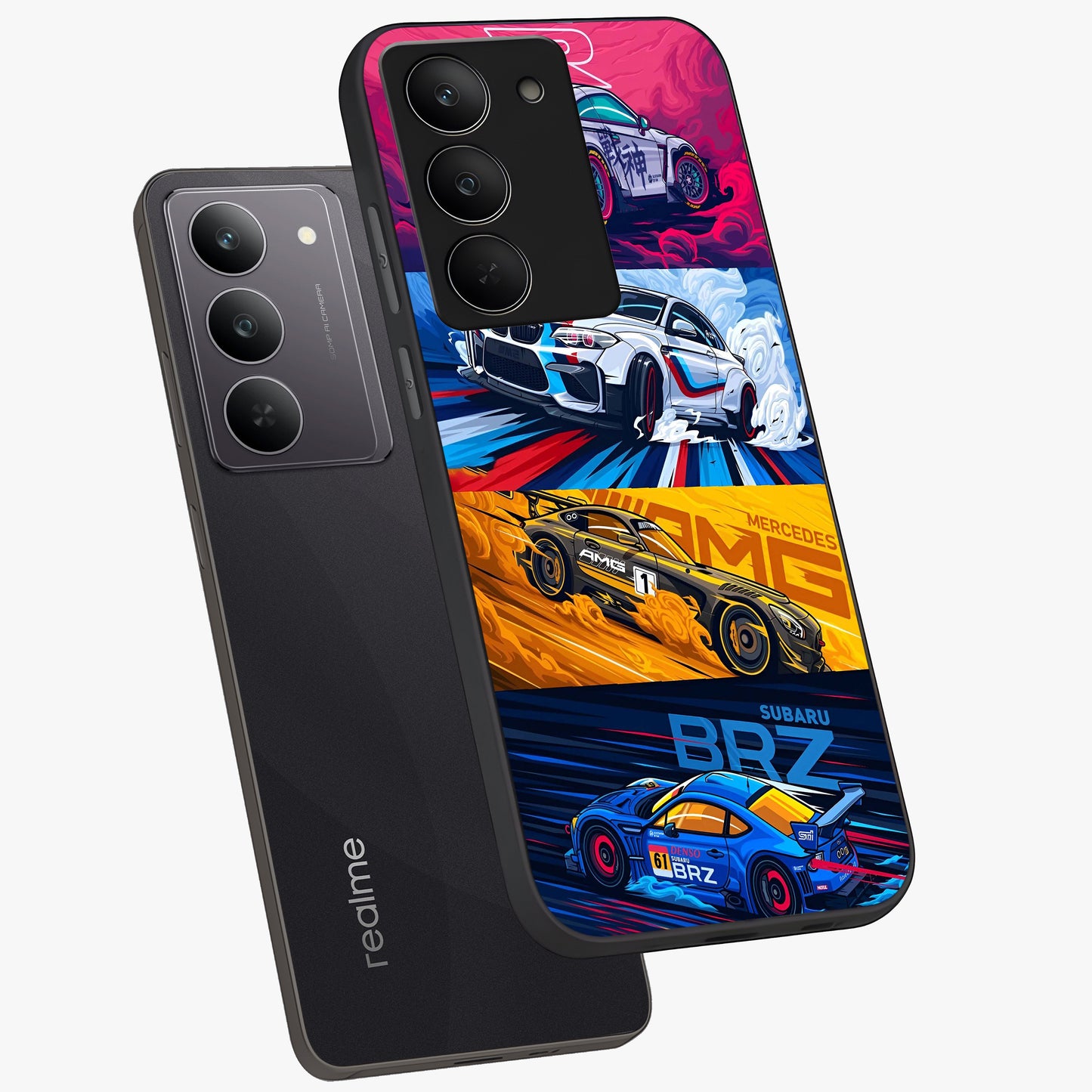 JDM Sports Car Glass Case displayed in angled mockup highlighting sleek Japanese racing car design with automotive aesthetic.