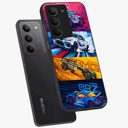 JDM Sports Car Glass Case displayed in angled mockup highlighting sleek Japanese racing car design with automotive aesthetic.