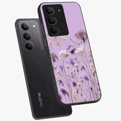 Lavender Blossom Dream Glass Case displayed in angled mockup highlighting dreamy lavender flower design with calming aesthetic style.