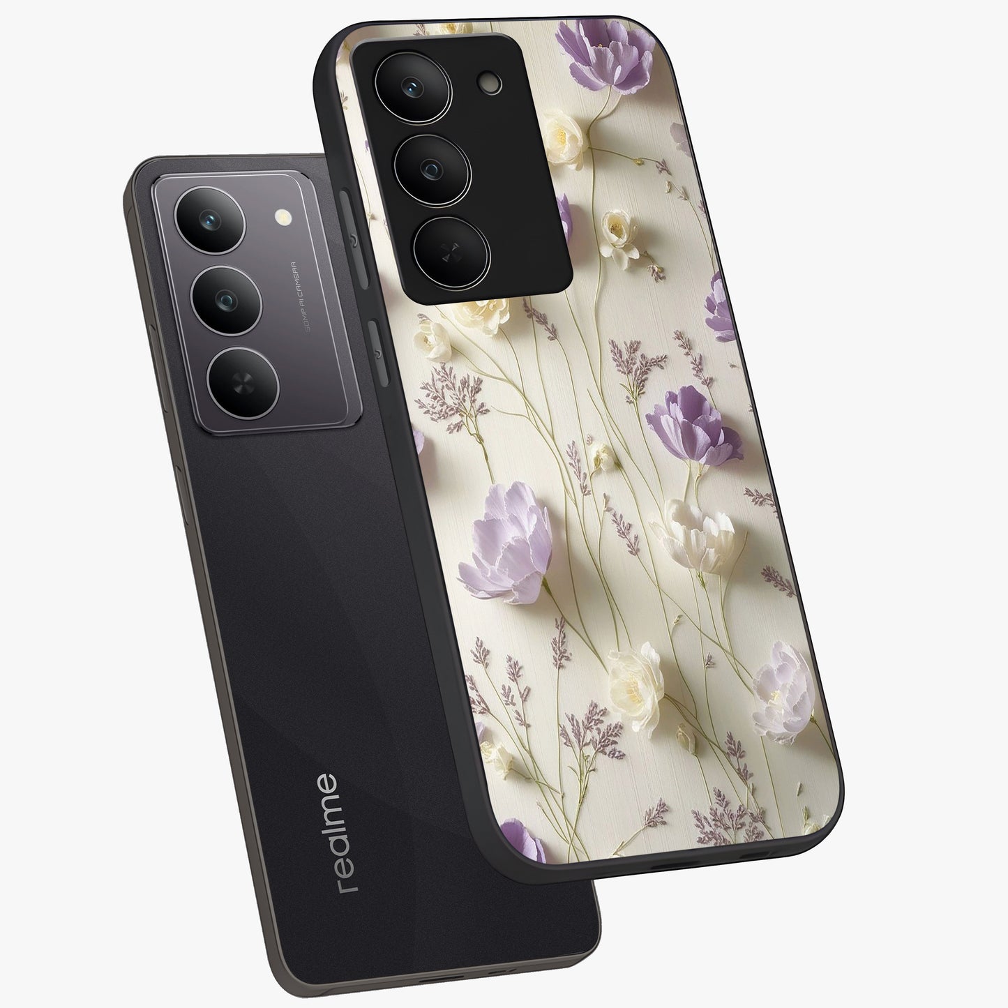 Lilac Breeze Harmony Glass Case displayed in angled mockup highlighting calm lilac breeze design with soothing aesthetic style.