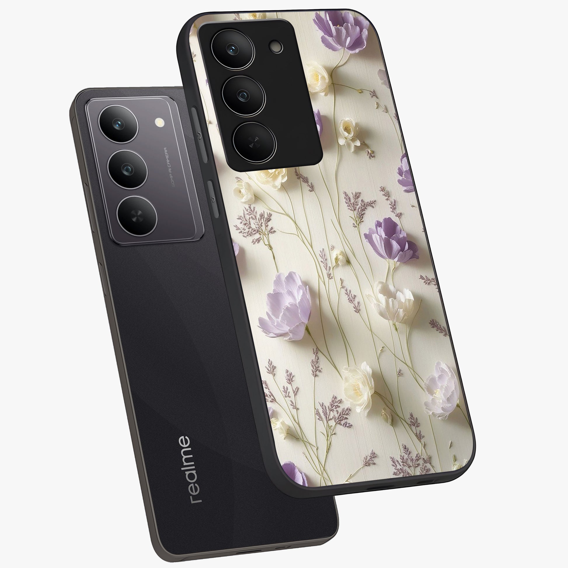 Lilac Breeze Harmony Glass Case displayed in angled mockup highlighting calm lilac breeze design with soothing aesthetic style.