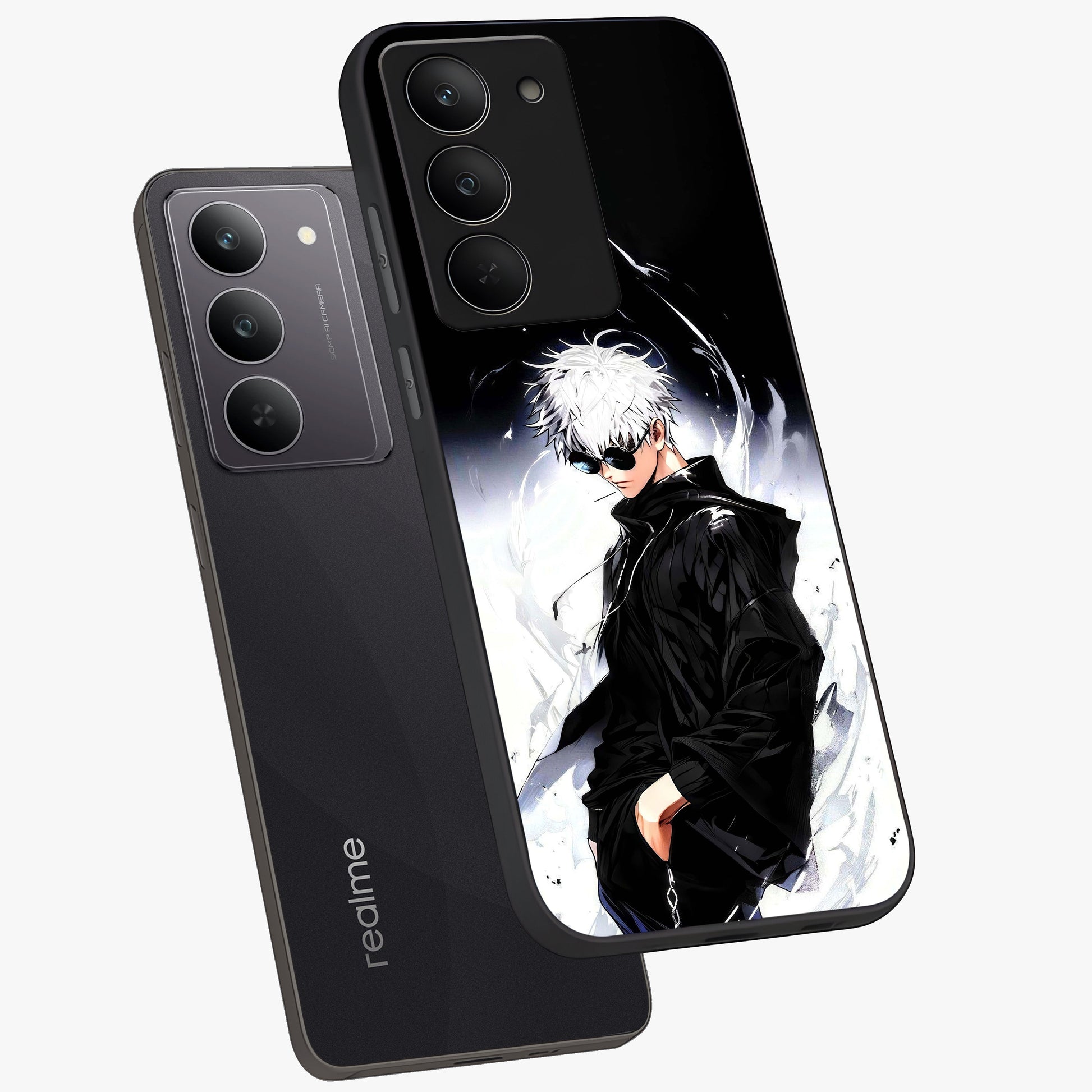 Limitless Shadow King Glass Case displayed in angled mockup highlighting dramatic dark hero design with intense aesthetic.