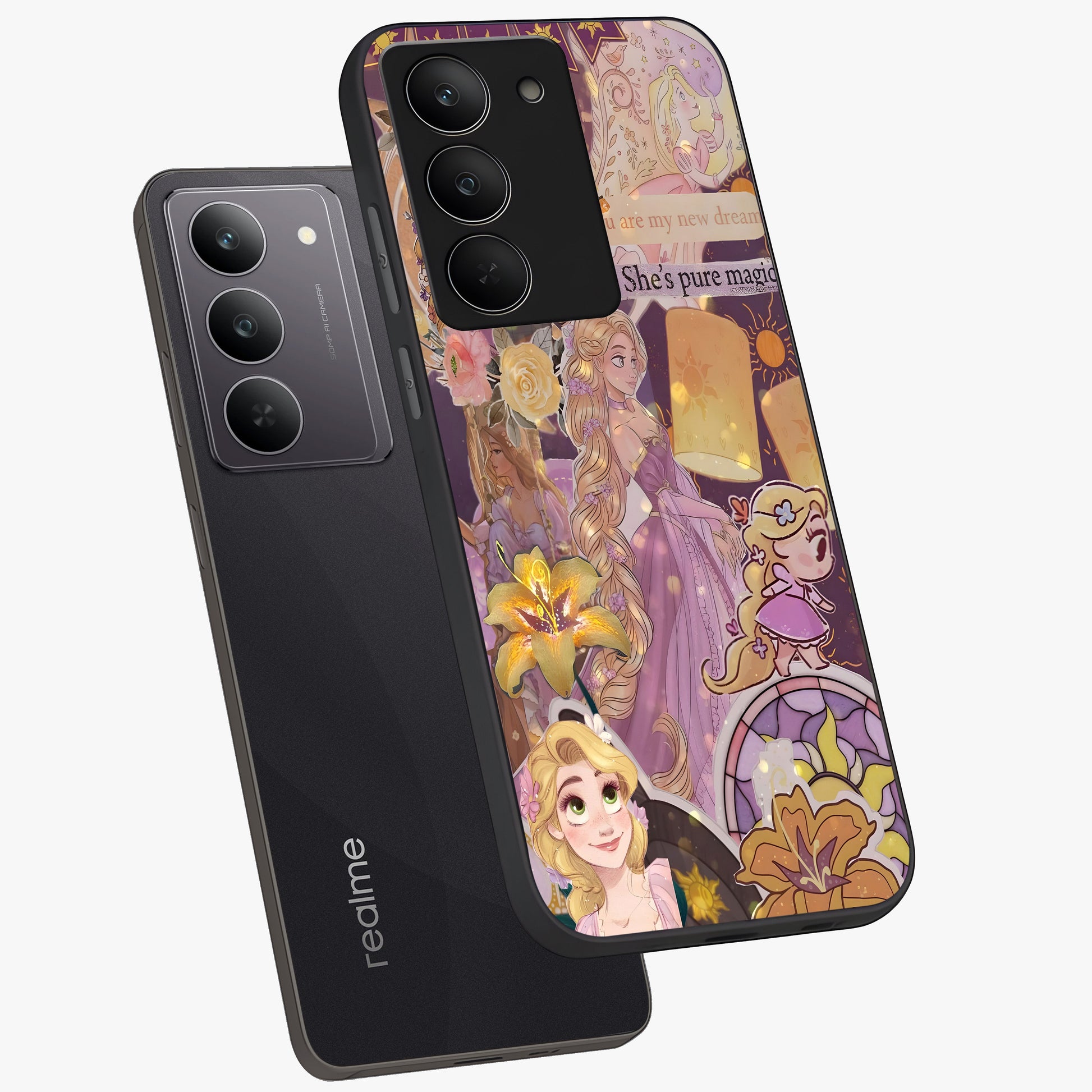 Magical Tangled Dream Glass Case displayed in angled mockup highlighting whimsical fantasy design with magical aesthetic.