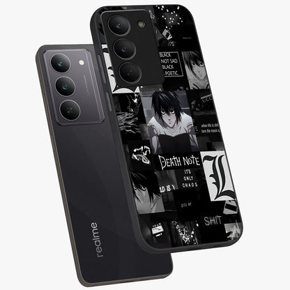 Midnight Chaos Mind Glass Case displayed in angled mockup highlighting chaotic artistic design with dramatic midnight aesthetic.