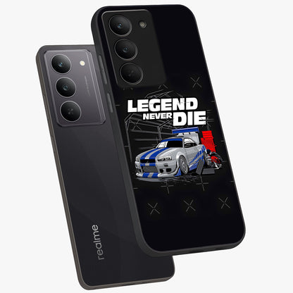Midnight Racing Legacy Glass Case displayed in angled mockup highlighting dynamic automotive design with bold midnight aesthetic.