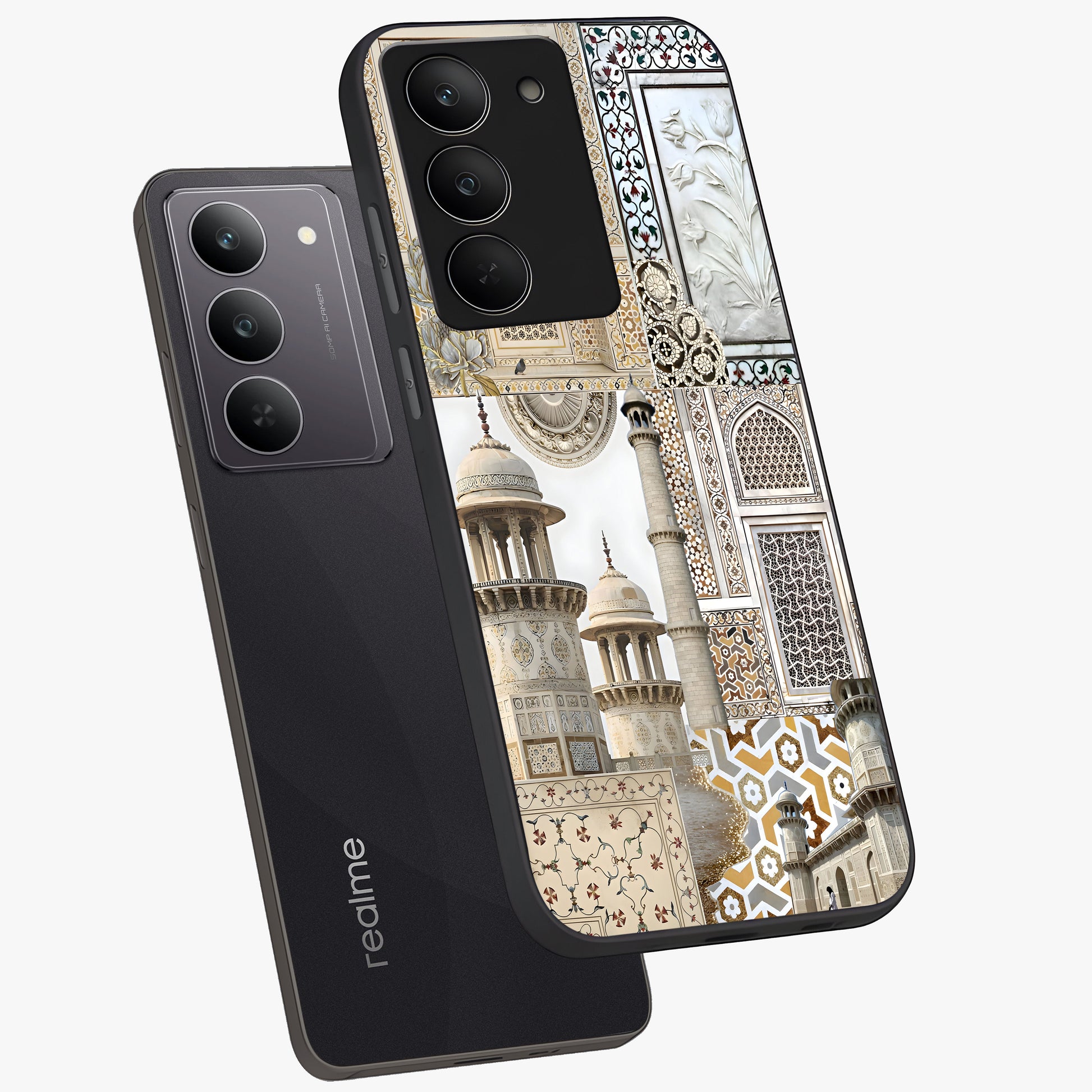 Mughal Marble Legacy Glass Case displayed in angled mockup highlighting elegant heritage marble artwork with royal aesthetic.