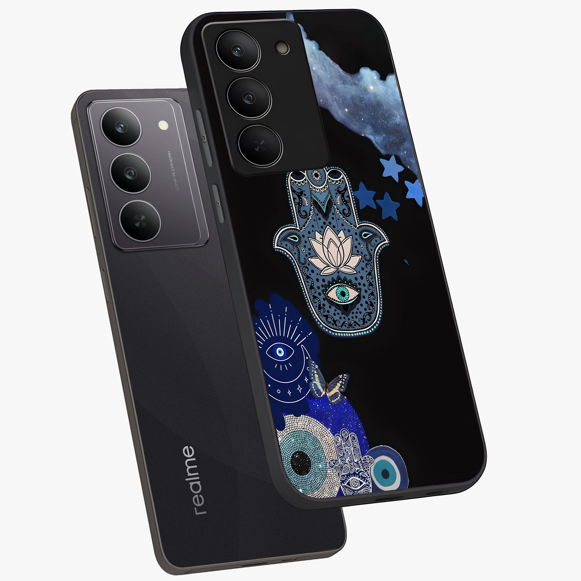 Mystic Hand Aura Glass Case displayed in angled mockup highlighting magical aura design with spiritual aesthetic style.
