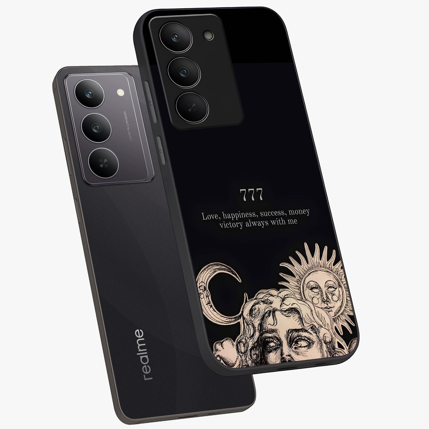 Mystic Victory Aura Glass Case displayed in angled mockup highlighting energetic aura design with bold mystical aesthetic.