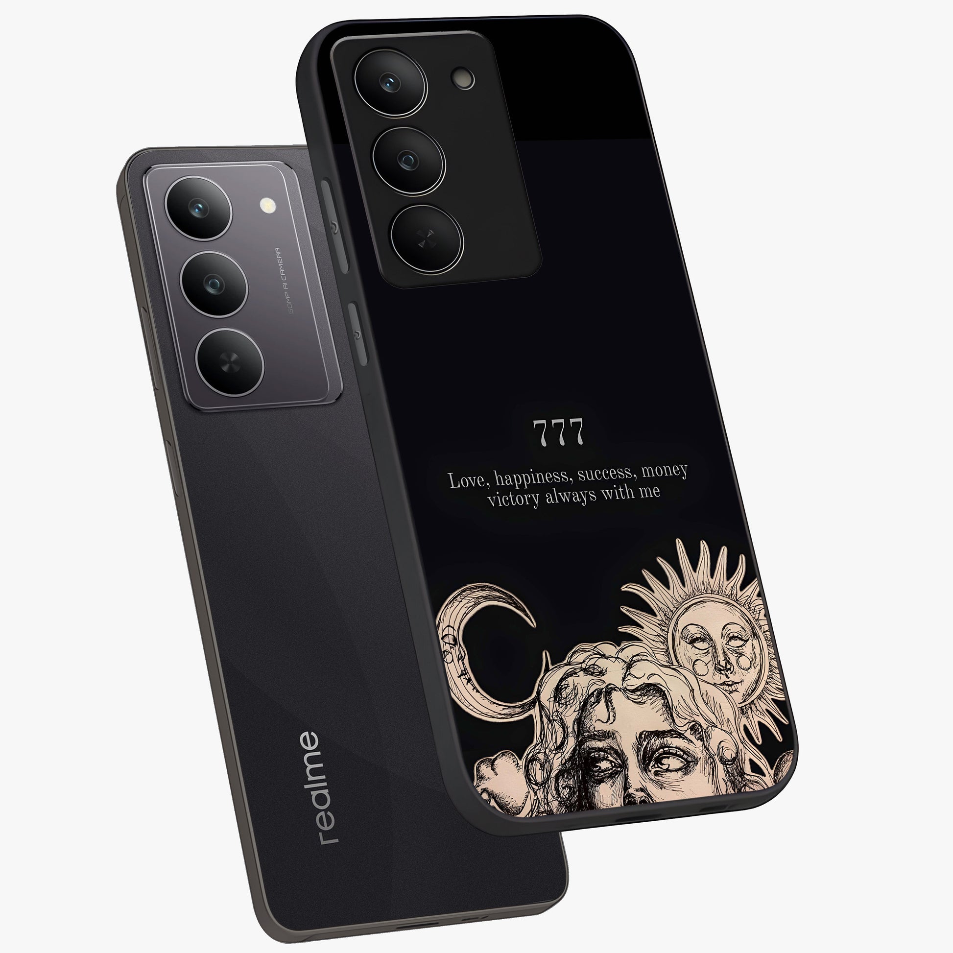Mystic Victory Aura Glass Case displayed in angled mockup highlighting energetic aura design with bold mystical aesthetic.