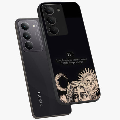 Mystic Victory Aura Glass Case displayed in angled mockup highlighting energetic aura design with bold mystical aesthetic.