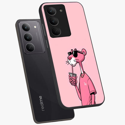 Pink Panther Glass Case displayed in angled mockup highlighting playful cartoon character design with vibrant pink aesthetic.
