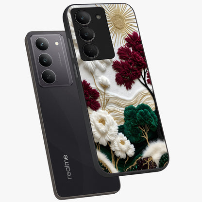 Radiant Bloom Elegance Glass Case displayed in angled mockup highlighting graceful floral design with radiant aesthetic style.