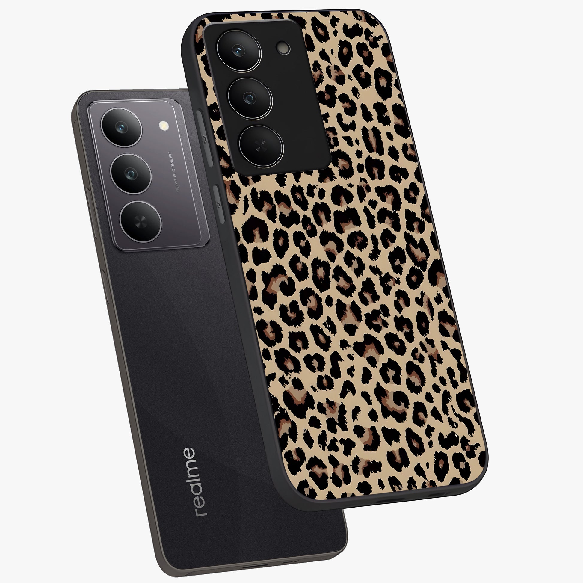 Savage Chic Pattern Glass Case displayed in angled mockup highlighting bold fashion inspired design with chic aesthetic.