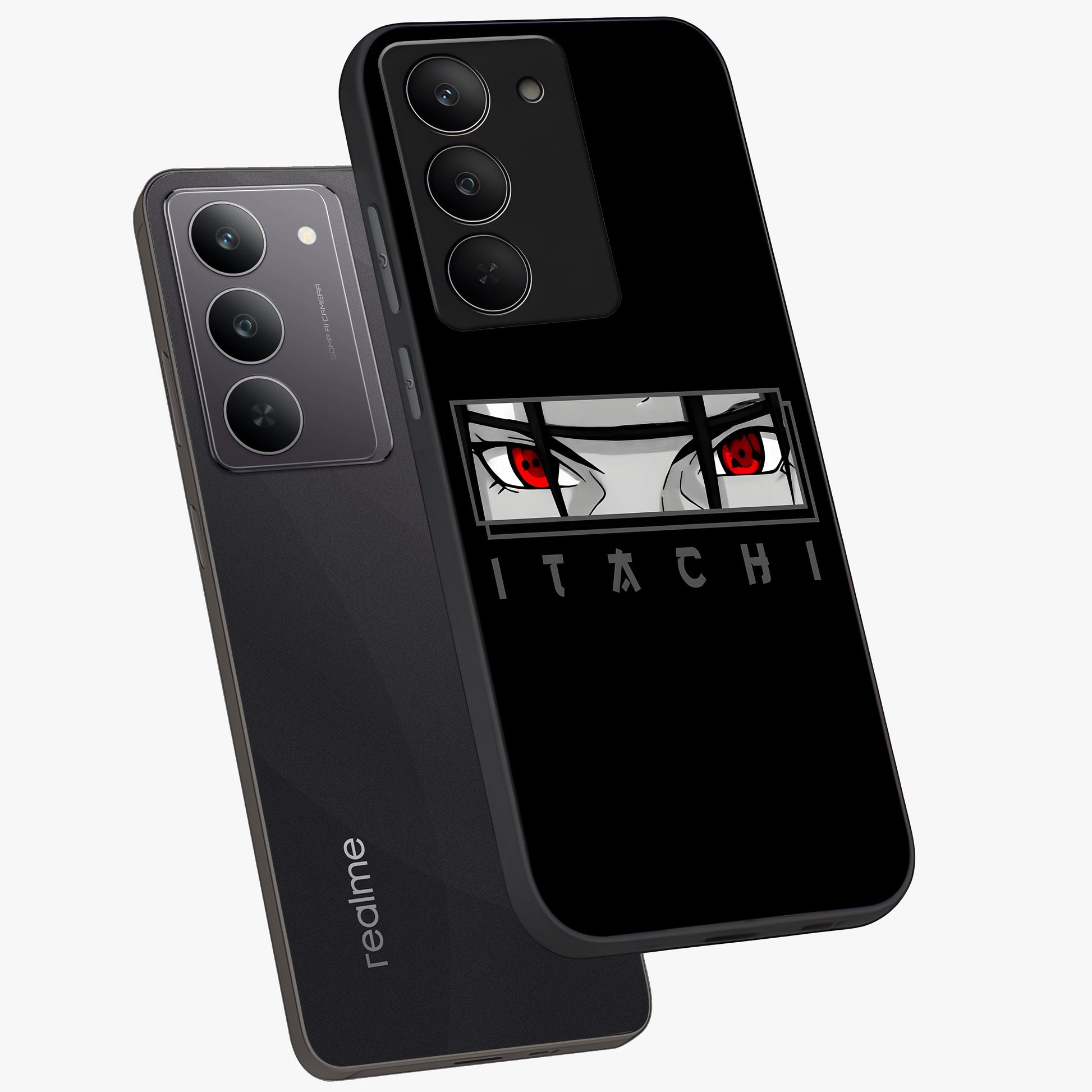 Scarlet Gaze Dominance Glass Case displayed in angled mockup highlighting intense visual design with bold scarlet aesthetic.