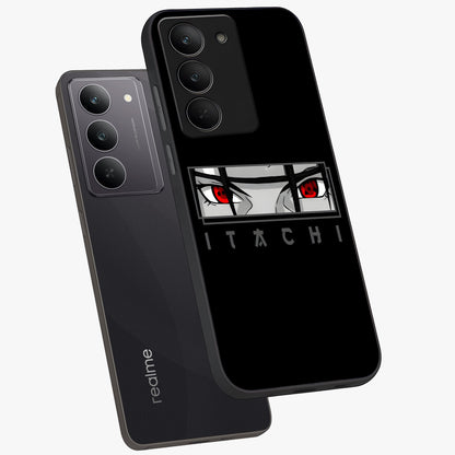 Scarlet Gaze Dominance Glass Case displayed in angled mockup highlighting intense visual design with bold scarlet aesthetic.