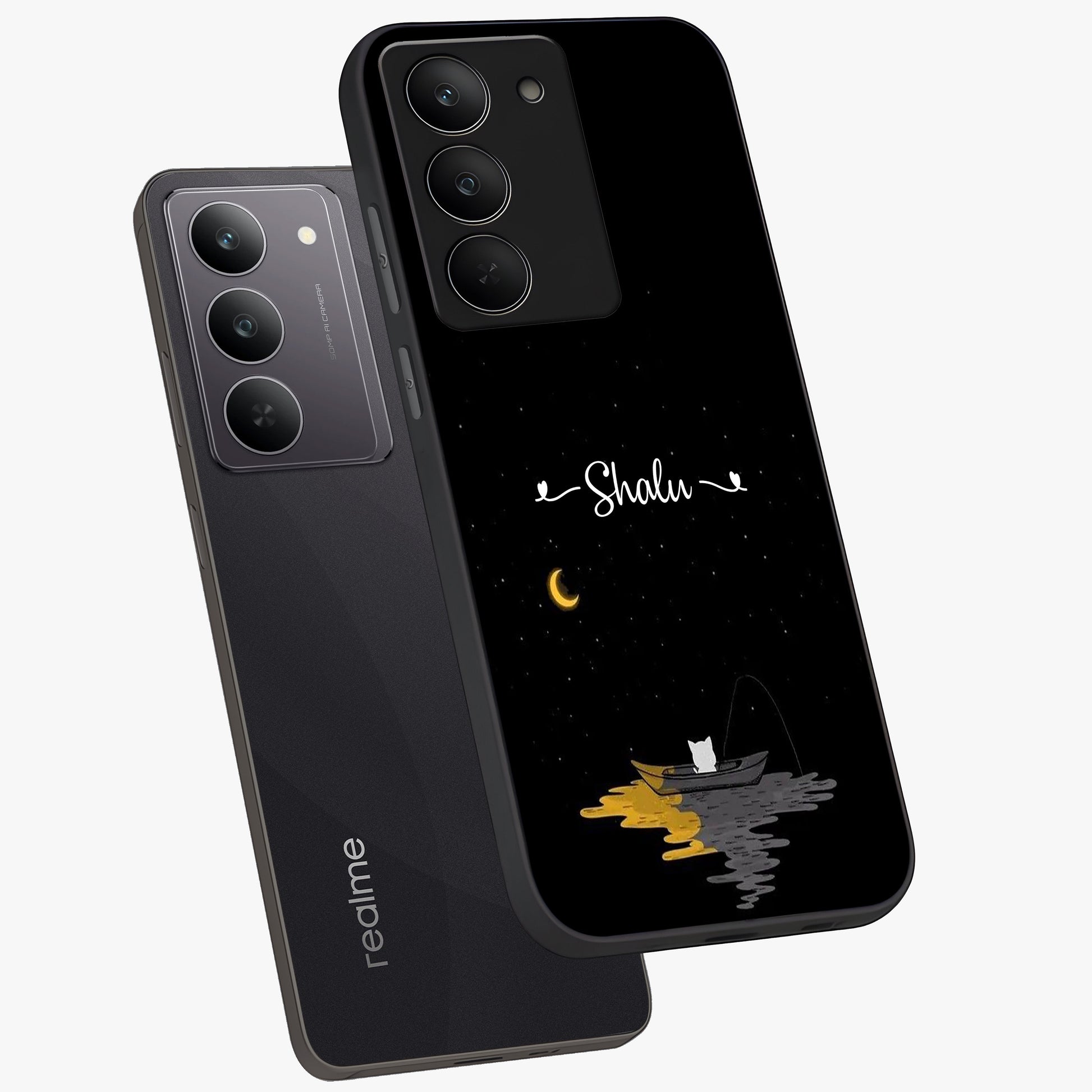 Silent Night Row Glass Case displayed in angled mockup highlighting peaceful evening design with dreamy night aesthetic.