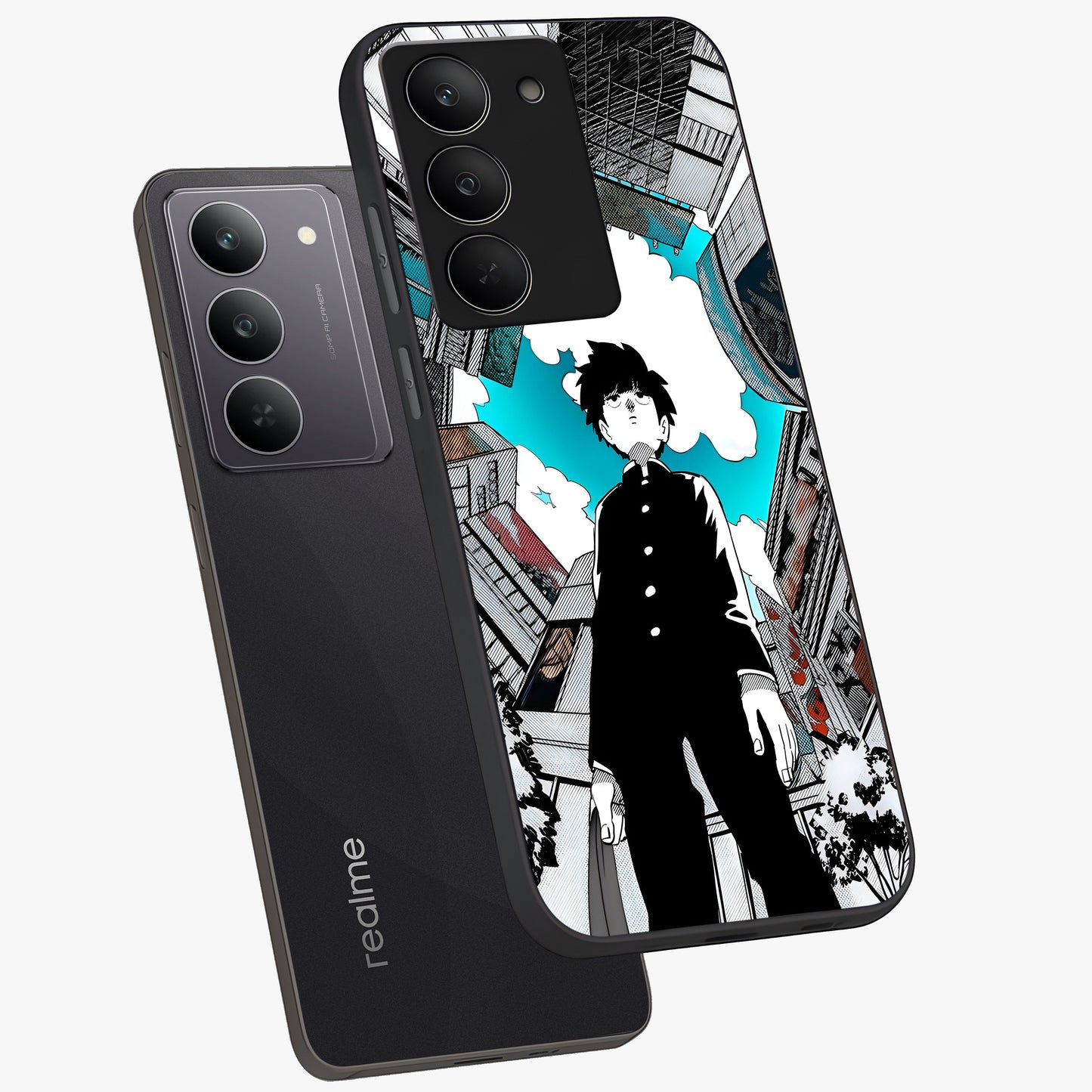Silent Psychic Awakening Glass Case displayed in angled mockup highlighting spiritual awakening design with cosmic aesthetic.