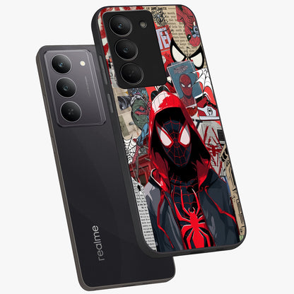 Spider Collage Street Glass Case displayed in angled mockup highlighting dynamic street style collage design with comic aesthetic.