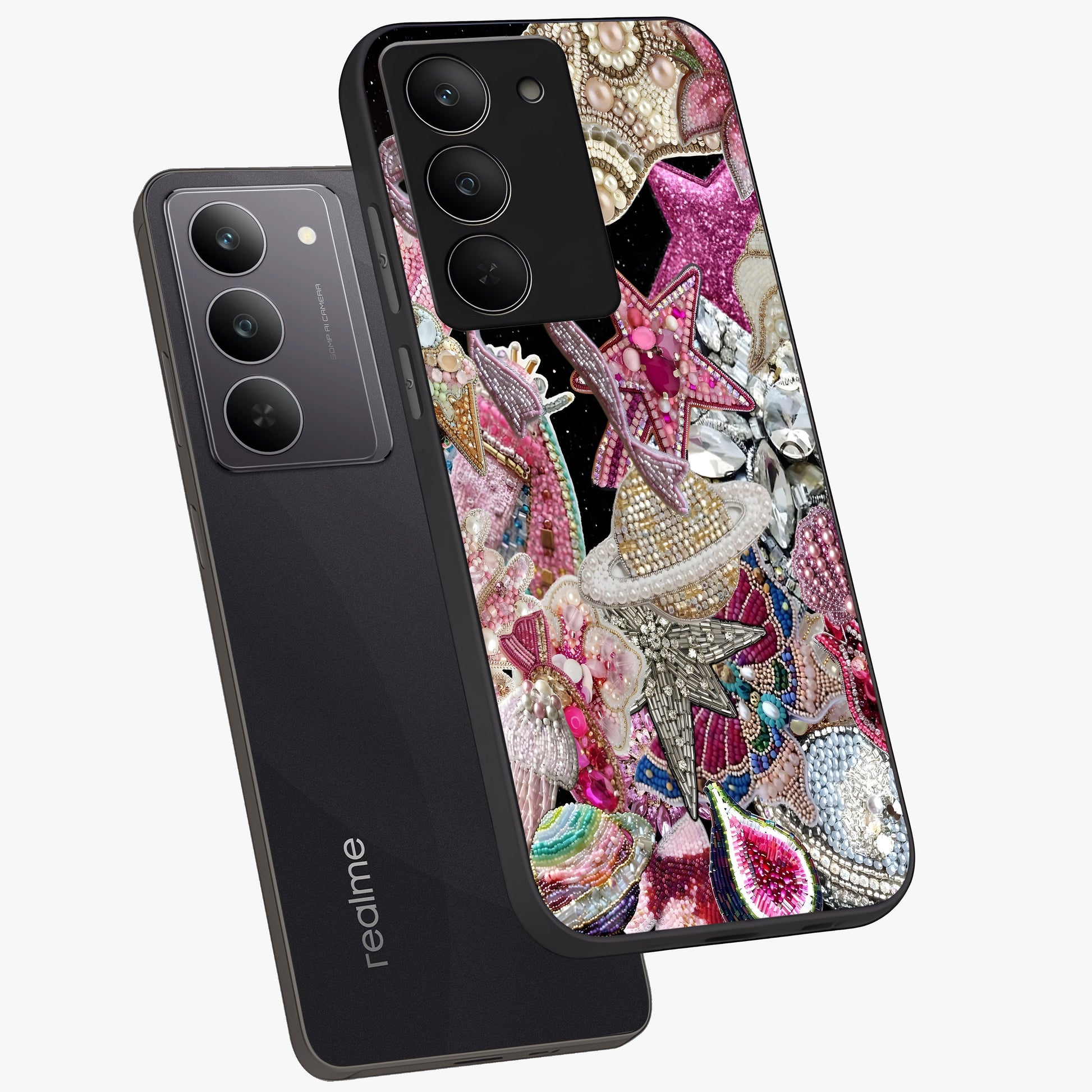 Starlit Jewel Dream Glass Case displayed in angled mockup highlighting glowing celestial jewel design with dreamy aesthetic.