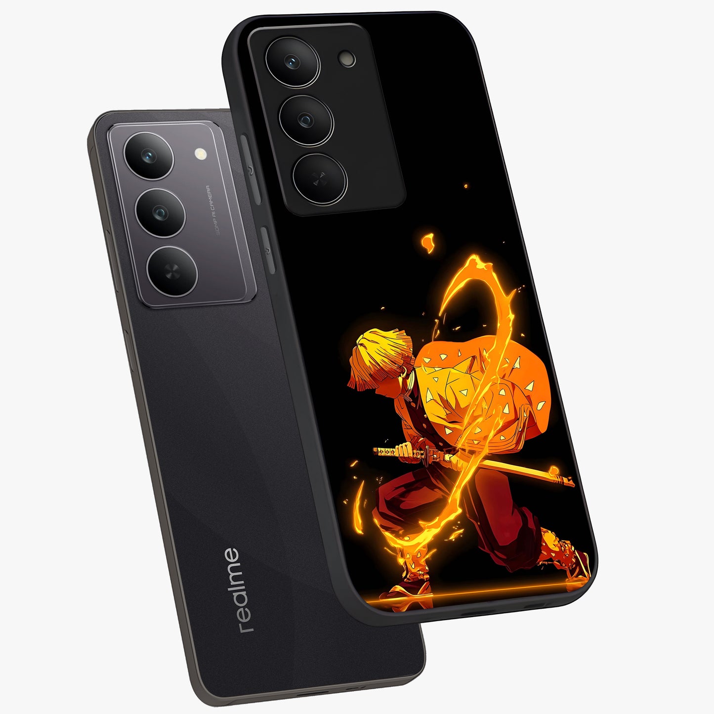 Thunder Flame Execution Glass Case displayed in angled mockup highlighting dramatic fire themed design with intense fantasy aesthetic.