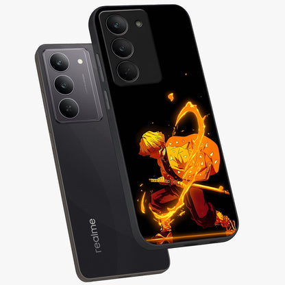 Thunder Flame Execution Glass Case displayed in angled mockup highlighting dramatic fire themed design with intense fantasy aesthetic.