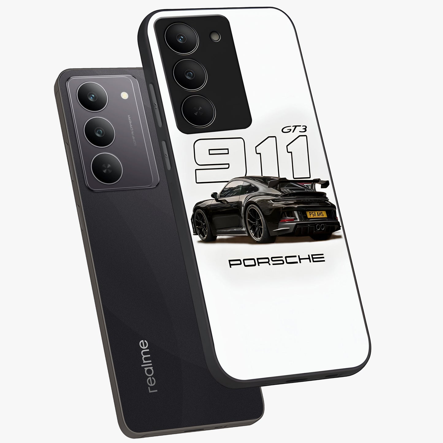 Turbo Legacy Icon Glass Case displayed in angled mockup highlighting dynamic automotive design with performance aesthetic.