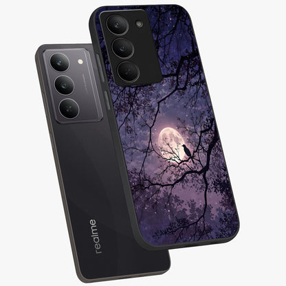 Whispering Moon Silence Glass Case displayed in angled mockup highlighting calm lunar design with dreamy night aesthetic.