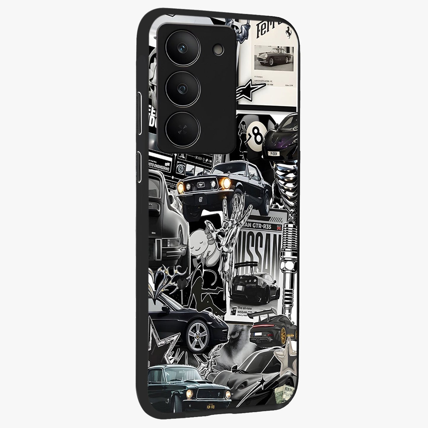 Aesthetic Dark Love Glass Case upright view showcasing dramatic romantic artwork with modern aesthetic style.