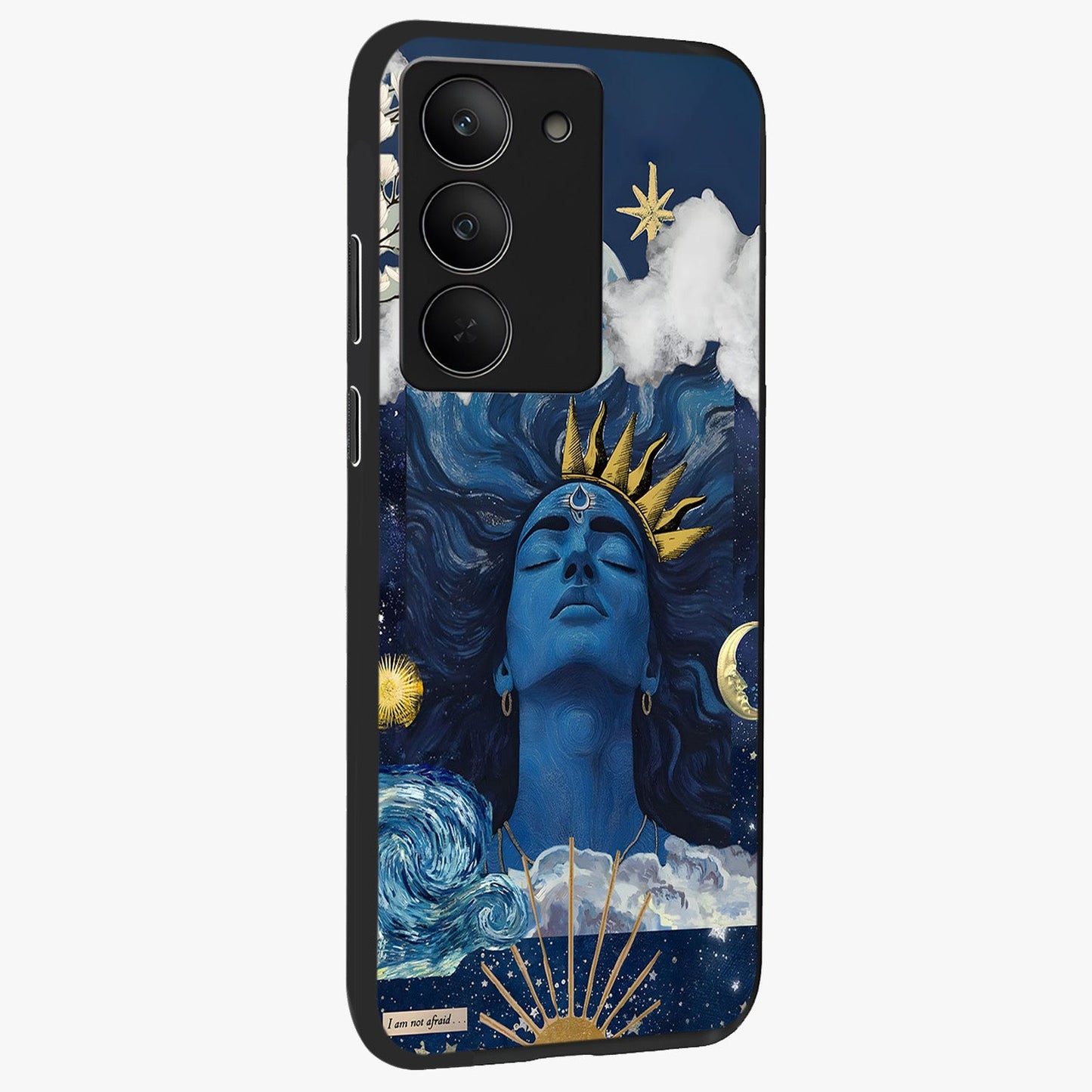 Aesthetic Lord Shiva Glass Case upright view showcasing powerful Lord Shiva artwork with devotional theme.