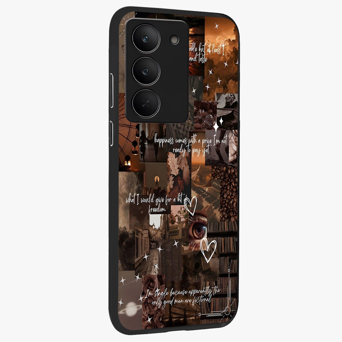 Bittersweet Aesthetic Chaos Glass Case upright view showcasing bold artistic chaos design with modern aesthetic style.