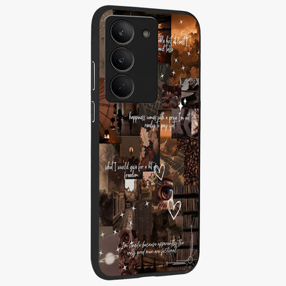 Bittersweet Aesthetic Chaos Glass Case upright view showcasing bold artistic chaos design with modern aesthetic style.