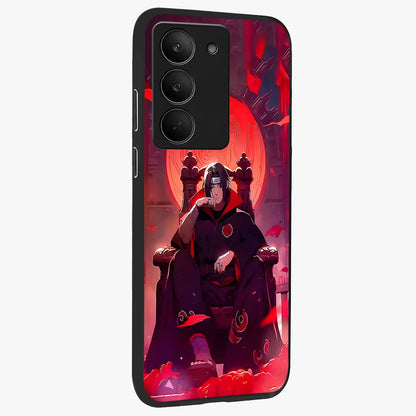 Blood Moon Sovereign Glass Case upright view showcasing powerful moon inspired artwork with cosmic aesthetic style.