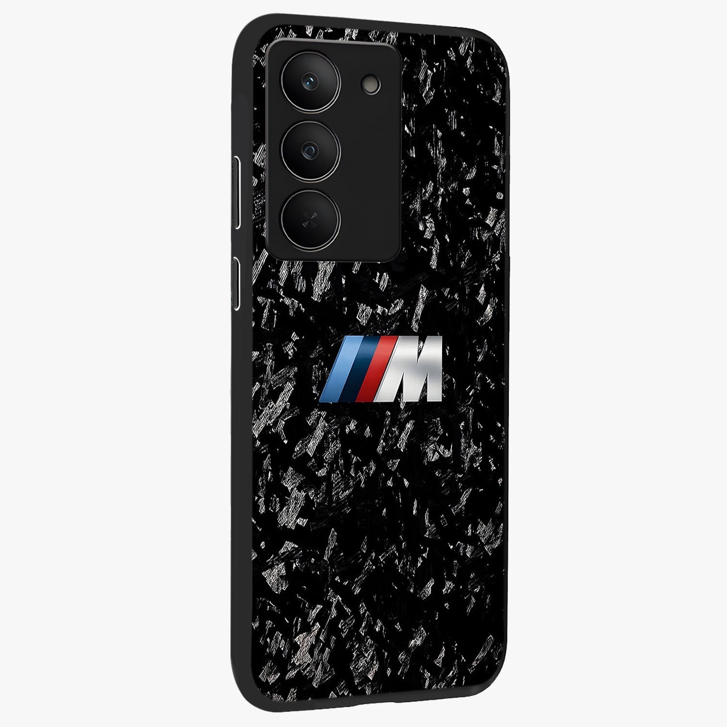 Carbon Speed Mark Glass Case upright view showcasing modern carbon speed graphic with bold automotive theme.