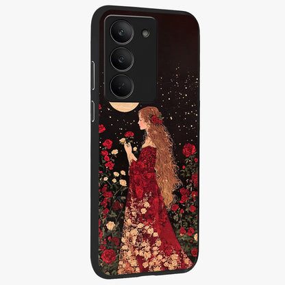 Crimson Dreams Glass Case upright view showcasing dreamy red toned artwork with modern aesthetic style.