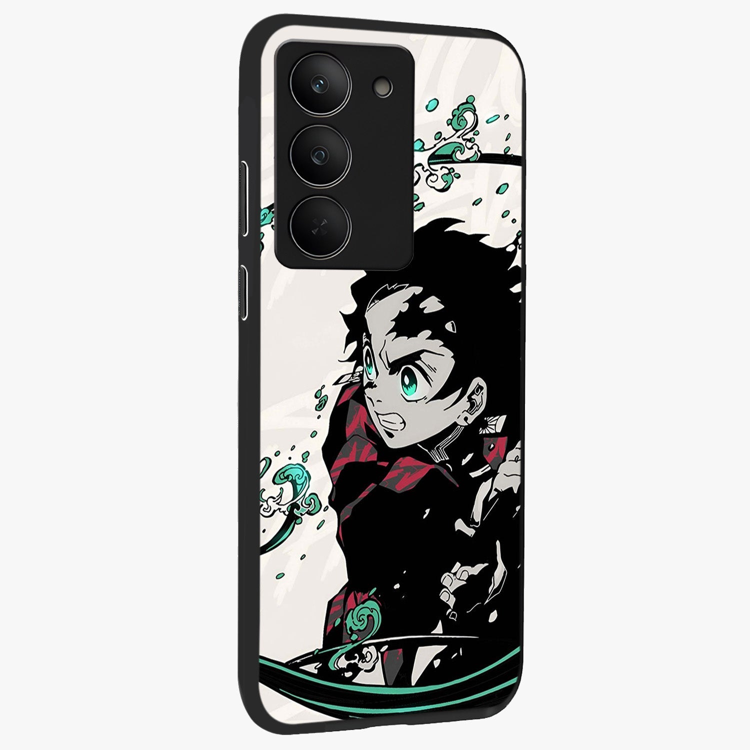 Demon Slayer Glass Case upright view showcasing powerful anime artwork with intense warrior theme.