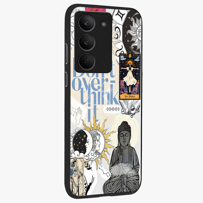 Ethereal Thoughts Glass Case upright view showcasing delicate artistic composition with peaceful dreamy theme.