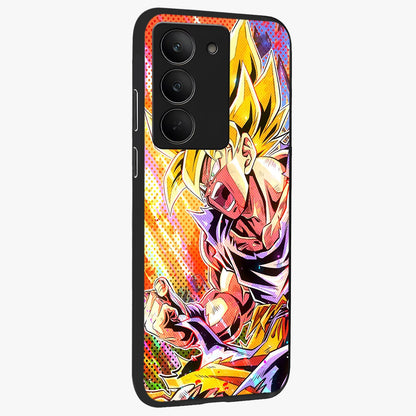 Firing Goku Glass Case upright view showcasing energetic anime artwork with bold warrior theme.