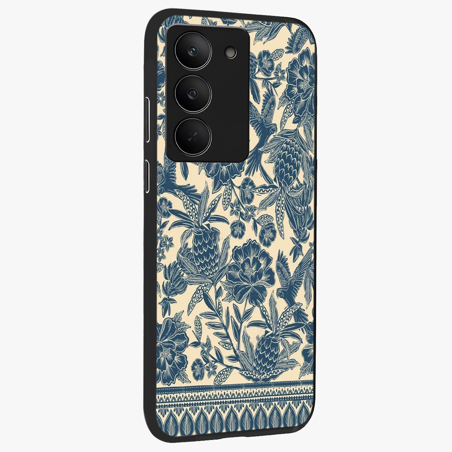 Heirloom Wild Bloom Glass Case upright view showcasing delicate wildflower artwork with timeless floral theme.