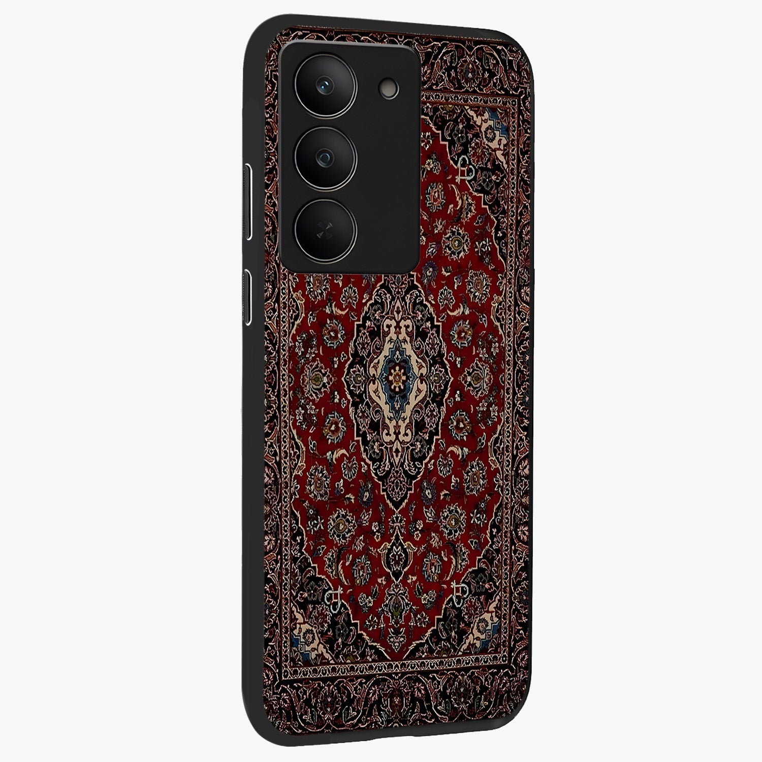 Heritage Carpet Royale Glass Case upright view showcasing detailed ornamental artwork with luxurious traditional theme.