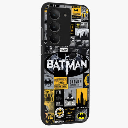 Knight Gotham Rise Glass Case upright view showcasing bold vigilante themed artwork with gothic city vibe.