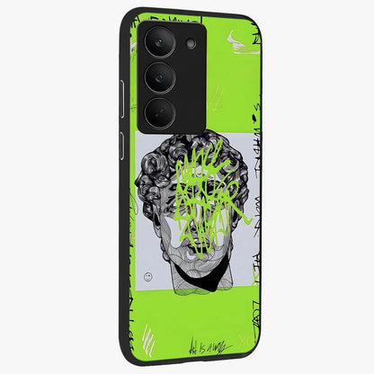 Neo Graffiti Rebellion Glass Case upright view showcasing colorful graffiti artwork with bold modern street style.