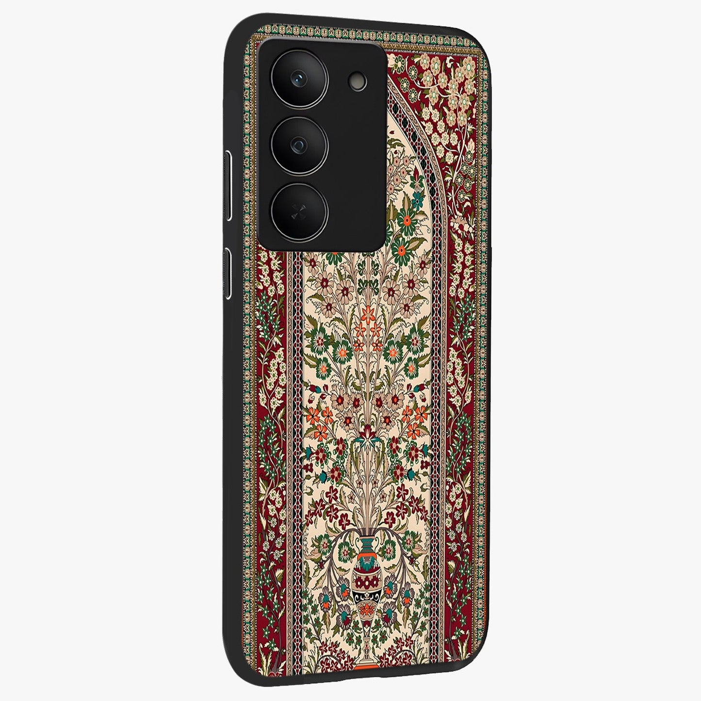 Persian Inspired Glass Case upright view showcasing decorative Persian artwork with rich heritage theme.