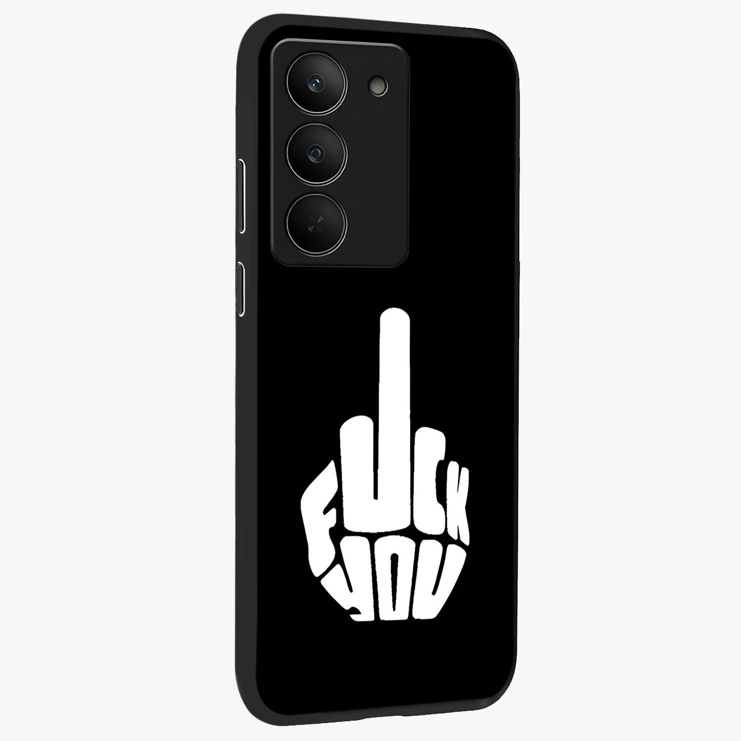 Rebel Mode On Glass Case upright view showcasing striking statement artwork with bold rebellious theme.